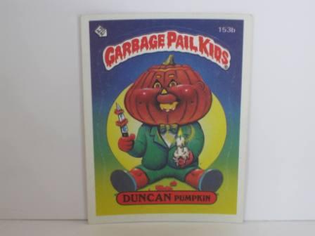 153b DUNCAN Pumpkin 1986 Topps Garbage Pail Kids Card
